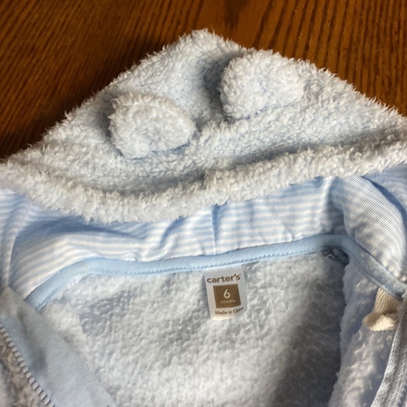 Carter's Light Blue Fuzzy Baby Jacket snowsuit - Picture 5 of 5